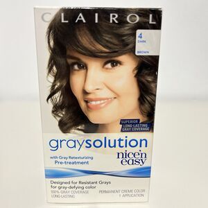 Clairol Nice 'N Easy Gray Solution Dark Brown #4 Gray Coverage